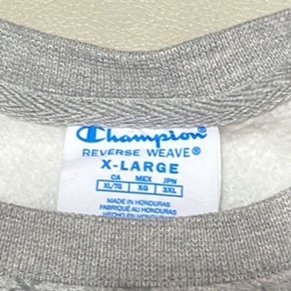 Champion Reverse Weave All Over Script Print Crew Neck Sweatshirt Size: XL - Picture 8 of 8